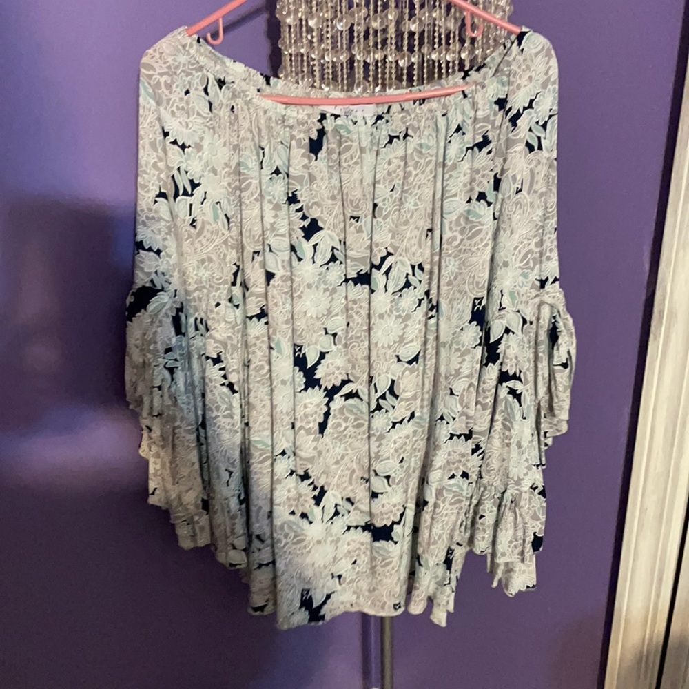 Women’s off the shoulder top with bell sleeves